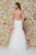 Angela & Alison - 61107 Embellished High Neck Floral Mermaid Gown In White