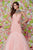 Angela & Alison - 61107 Embellished High Neck Floral Mermaid Gown In Pink