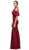 Eureka Fashion - Embellished High Halter Satin Sheath Evening Dress