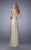 La Femme - 21680 Gilded Metallic Lace Evening Gown In Gold Nude
