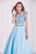 Angela & Alison - 61115 Two Piece Floral Lace Ballgown In Blue