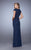 La Femme - 21694 Ruched Sweetheart Sheath Dress In Navy
