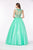 Angela & Alison - 61126 Illusion Floral Lace Festooned Ballgown In Green