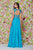 Angela and Alison Keyhole Cutout Sweetheart Embellished A-Line Gown in Blue