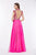Angela & Alison - 61139 Crystal Embellished High Neck Gown In Pink
