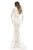 Johnathan Kayne - Sequined Plunging V-neck Mermaid Gown 6113 In White and Neutral