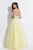 Rachel Allan  - 6114 Plunging Sweetheart Ornate Tulle Gown in Yellow