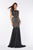 Angela & Alison - 61159 Lace Bodice Cutout Trumpet Gown In Black