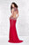 Angela & Alison - Jeweled Trumpet Dress 61171 In Red