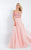 Rachel Allan  - 6119 Beaded Chiffon A-line Dress in Pink