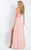 Rachel Allan  - 6119 Beaded Chiffon A-line Dress in Pink
