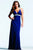 6120 Beaded Halter Evening Dress with Open Back