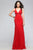 6120 Beaded Halter Evening Dress with Open Back