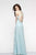 6120 Beaded Halter Evening Dress with Open Back