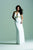 6120 Beaded Halter Evening Dress with Open Back