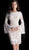 Jovani - 61202 Long Bell Sleeve Lace Sheath Dress In Pink and Nude
