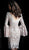 Jovani - 61202 Long Bell Sleeve Lace Sheath Dress In Pink and Nude