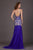 Angela & Alison - 61205 Beaded Strapless Fitted Evening Dress in Blue and Neutral