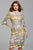 61211 Quarter-Length Sleeved Floral Lace Short Dress