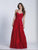 Dave & Johnny - A6123 Sultry Sweetheart Lace Evening Gown in Red