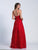 Dave & Johnny - A6123 Sultry Sweetheart Lace Evening Gown in Red