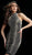 Jovani - 61240 Chain Embellished High Halter Sheath Dress in Black and Gold