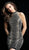 Jovani - 61240 Chain Embellished High Halter Sheath Dress in Black and Gold