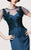 Daymor Couture - Ethereal Embellished Side Evening Gown 150 in Green