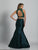Dave & Johnny - A6124 Two Piece Halter Embellished Trumpet Gown in Green