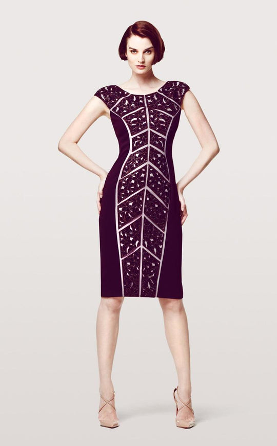 Daymor Couture - 157 Shining Sequined Cutout Bodycon Dress in Purple