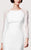 Daymor Couture - Dazzling Diamond Sleeved Evening Dress 161 in White