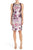 Adrianna Papell - 41929390 Floral Paneled Sheath Dress in Purple and Multi-Color