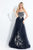 Rachel Allan  - 6125 Strapless Embellished Lace Overlay Gown in Black