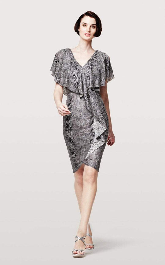 Daymor Couture - Draped Asymmetrical Cocktail Dress 170