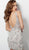 Jovani - 61292 Beaded Plunging V-neck Sheath Cocktail Dress in Silver