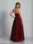 Dave & Johnny - A6129 Halter Style Evening Gown with Diamond Detail in Red