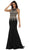 May Queen - Gilt Embroidered Illusion Trumpet Prom Gown