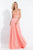 Rachel Allan  - 6130 Cap Sleeve Floral Two-Piece Gown in Pink and Orange