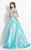 Rachel Allan  - 6131 Two Piece Beaded Floral Gown in Blue