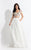Rachel Allan  - 6131 Two Piece Beaded Floral Gown in White