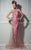 MNM Couture - 1430 Embroidered Lace Illusion Gown in Pink