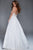 61353 Beaded Lace Deep V-neck Ballgown