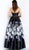 Jovani - 61373 Embellished Straight Neck Floral Detailed Ballgown In Black and Multi-Color