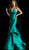 Jovani - 61377 Strapless V Neck Tiered Ruffle Mermaid Gown In Green