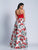 Dave & Johnny - A6137 Two Piece Lace and Floral Print A-line Gown in Print