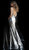 Jovani - 61398 Sequined Deep V-neck Long Trumpet Dress In Silver and Multi-Color