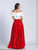 Dave & Johnny - A6139 Two Piece Off the Shoulder A-line Gown in Red