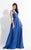Rachel Allan  - 6139 Strappy Mikado A-line Dress in Blue