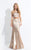 Rachel Allan  - 6141 Two Piece Sequined Mermaid Dress in Neutral