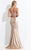 Rachel Allan  - 6141 Two Piece Sequined Mermaid Dress in Neutral